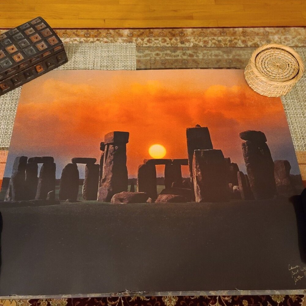 Original Stonehedge At Sunrise Photograph Signed By Artist Arthur Krasinsky